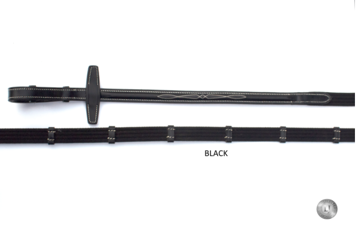 LJ Leathers Pro Selected Web Reins with fancy stitching